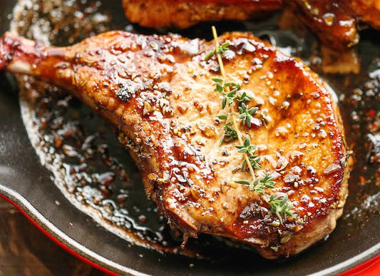 Delicious Red Wattle Pork Chops with Apple Cider Glaze